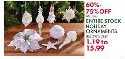 Boscov's ENTIRE STOCK HOLIDAY ORNAMENTS offer