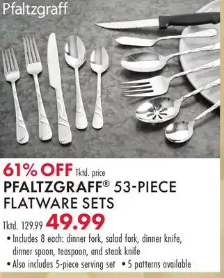 Boscov's PFALTZGRAFF 53-PIECE FLATWARE SETS offer