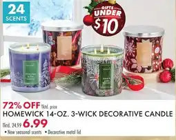 Boscov's HOMEWICK 14-OZ. 3-WICK DECORATIVE CANDLE offer