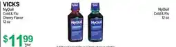 Health Mart VICKS NyQuil Cold & Flu Cherry Flavor 12 oz., NyQuil Cold & Flu 12 oz offer