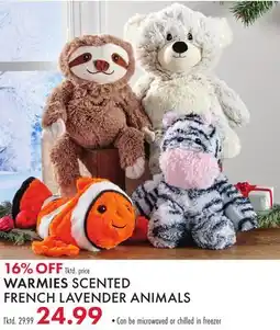 Boscov's WARMIES SCENTED FRENCH LAVENDER ANIMALS offer