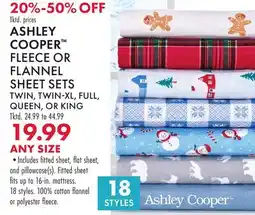 Boscov's ASHLEY COOPER FLEECE OR FLANNEL SHEET SETS offer