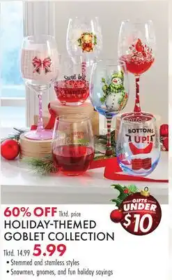 Boscov's HOLIDAY-THEMED GOBLET COLLECTION offer