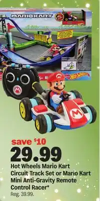 Meijer Hot Wheels Mario Kart Circuit Track Set or Mario Kart Mini Anti-Gravity Remote Control Racer offer