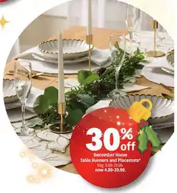 Meijer December Home Table Runners and Placemats offer