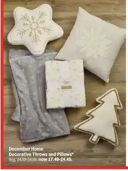 Meijer December Home Decorative Throws and Pillows offer