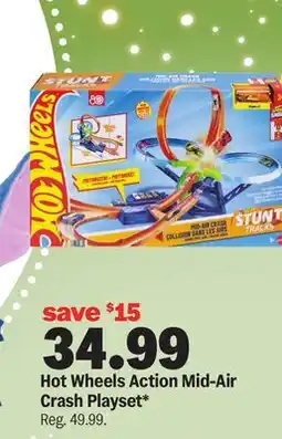 Meijer Hot Wheels Action Mid-Air Crash Playset offer