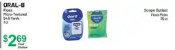 Health Mart ORAL-B Floss Micro-Textured 54.6 Yards 1 ct, Scope Outlast Floss Picks 75 ct offer