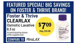Health Mart Foster & Thrive CLEARLAX Osmotic Laxative offer