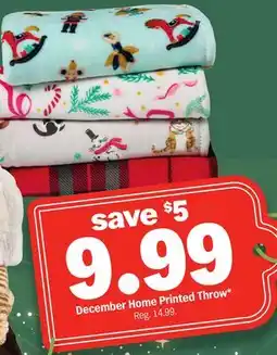 Meijer December Home Printed Throw offer