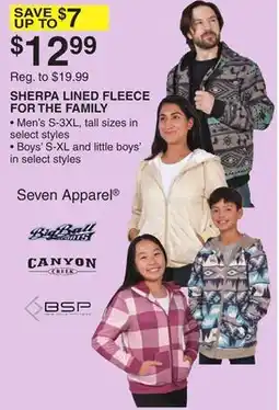 Dunham's Sports SHERPA LINED FLEECE FOR THE FAMILY offer