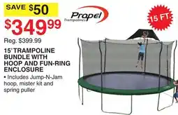 Dunham's Sports 15' TRAMPOLINE BUNDLE WITH HOOP AND FUN-RING ENCLOSURE offer