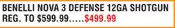 Dunham's Sports BENELLI NOVA 3 DEFENSE 12GA SHOTGUN offer