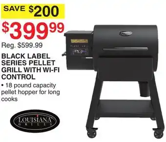 Dunham's Sports BLACK LABEL SERIES PELLET GRILL WITH WI-FI CONTROL offer