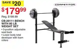 Dunham's Sports CB-20111 BENCH WITH 80 LB. WEIGHT SET offer
