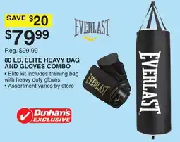 Dunham's Sports 80 LB. ELITE HEAVY BAG AND GLOVES COMBO offer