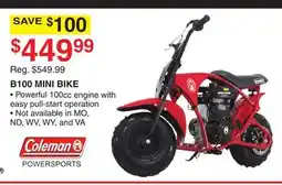 Dunham's Sports B100 MINI BIKE offer
