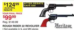 Dunham's Sports ROUGH RIDER 22 REVOLVER offer