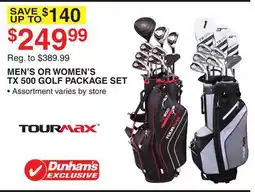 Dunham's Sports MEN'S OR WOMEN'S TX 500 GOLF PACKAGE SET offer