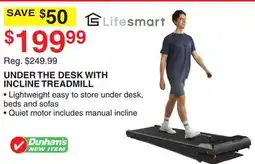 Dunham's Sports UNDER THE DESK WITH INCLINE TREADMILL offer
