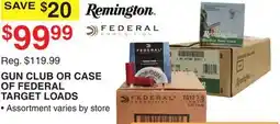Dunham's Sports REMINGTON GUN CLUB OR CASE OF FEDERAL TARGET LOADS offer