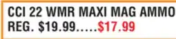 Dunham's Sports CCI 22 WMR MAXI MAG AMMO offer