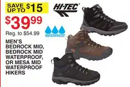 Dunham's Sports MEN'S BEDROCK MID, BEDROCK MID WATERPROOF, OR MESA MID WATERPROOF HIKERS offer