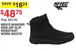 Dunham's Sports HI-TEC MEN'S INVADER SIDE-ZIP SLIP RESISTANT WORK BOOTS offer