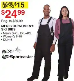 Dunham's Sports MEN'S OR WOMEN'S SKI BIBS offer
