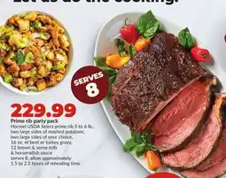 Hy-Vee Prime rib party pack offer