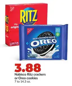 Hy-Vee Nabisco Ritz crackers or Oreo cookies offer