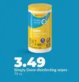 Hy-Vee Simply Done disinfecting wipes offer