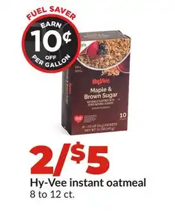 Hy-Vee Hy-Vee instant oatmeal offer