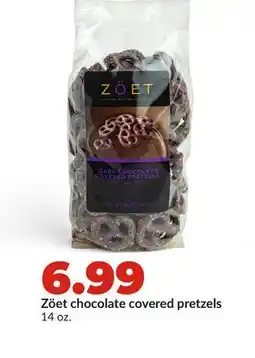 Hy-Vee Zöet chocolate covered pretzels offer