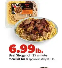 Hy-Vee Beef Stroganoff 15 minute meal kit for 4 offer