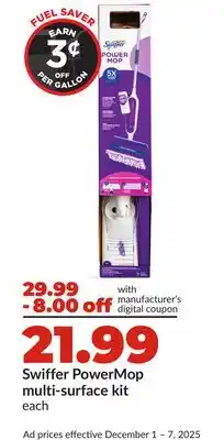 Hy-Vee Swiffer PowerMop multi-surface kit offer