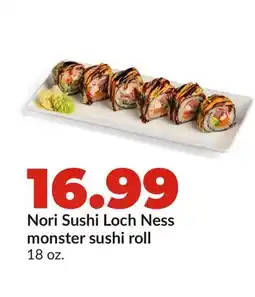 Hy-Vee Nori Sushi Loch Ness monster sushi roll offer