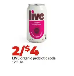 Hy-Vee LIVE organic probiotic soda offer