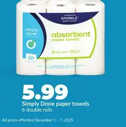 Hy-Vee Simply Done paper towels offer