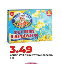 Hy-Vee Cousin Willie's microwave popcorn offer
