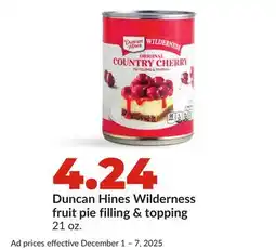 Hy-Vee Duncan Hines Wilderness fruit pie filling & topping offer