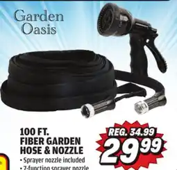 Big 5 Garden Oasis 100' Fiber Garden Hose and Nozzle offer