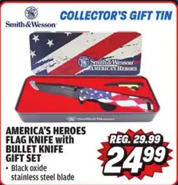 Big 5 Smith & Wesson America's Heroes Flag Knife with Bullet Knife Gift Set offer