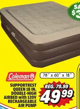 Big 5 Coleman SupportRest Queen 18 Double High Airbed with 120V Rechargeable Air Pump offer