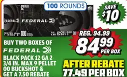 Big 5 Federal Black Pack 12GA 2 3/4 MAX 9 Pellet 00 Buckshot offer