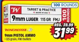 Big 5 Winchester USA 9mm Pistol Ammunition Value Pack offer