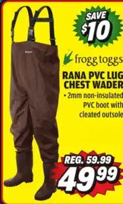 Big 5 Frogg Toggs Men's Rana PVC Lug Chest Wader offer