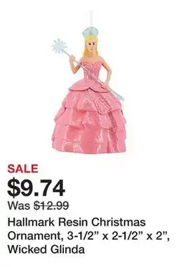 Office Depot Hallmark Resin Christmas Ornament, 3-1/2 x 2-1/2 x 2, Wicked Glinda offer