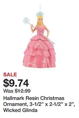 Office Depot Hallmark Resin Christmas Ornament, 3-1/2 x 2-1/2 x 2, Wicked Glinda offer