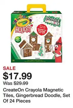 Office Depot CreateOn Crayola Magnetic Tiles, Gingerbread Doodle, Set Of 24 Pieces offer
